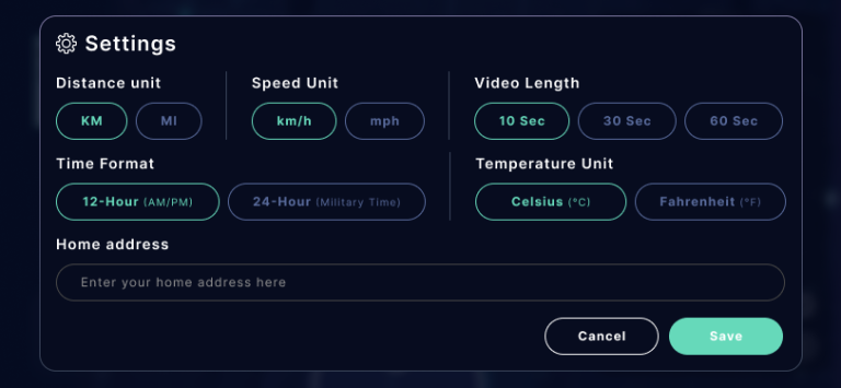 Speed Screen - settings