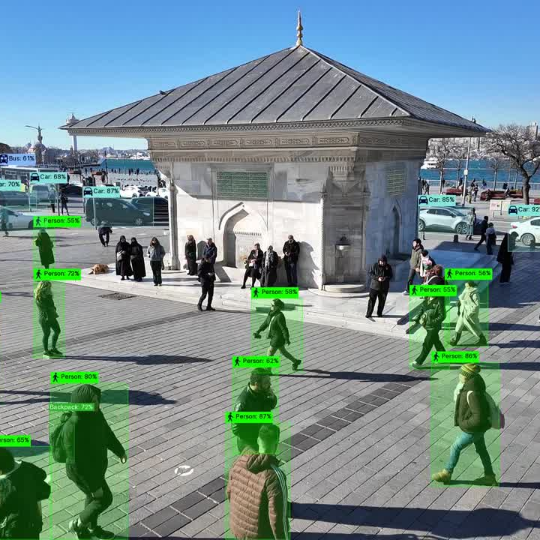 Fixed camera monitoring a public space