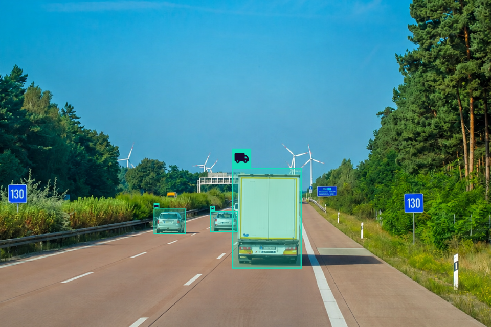 Harsh braking behind a car on a dry motorway in clear conditions