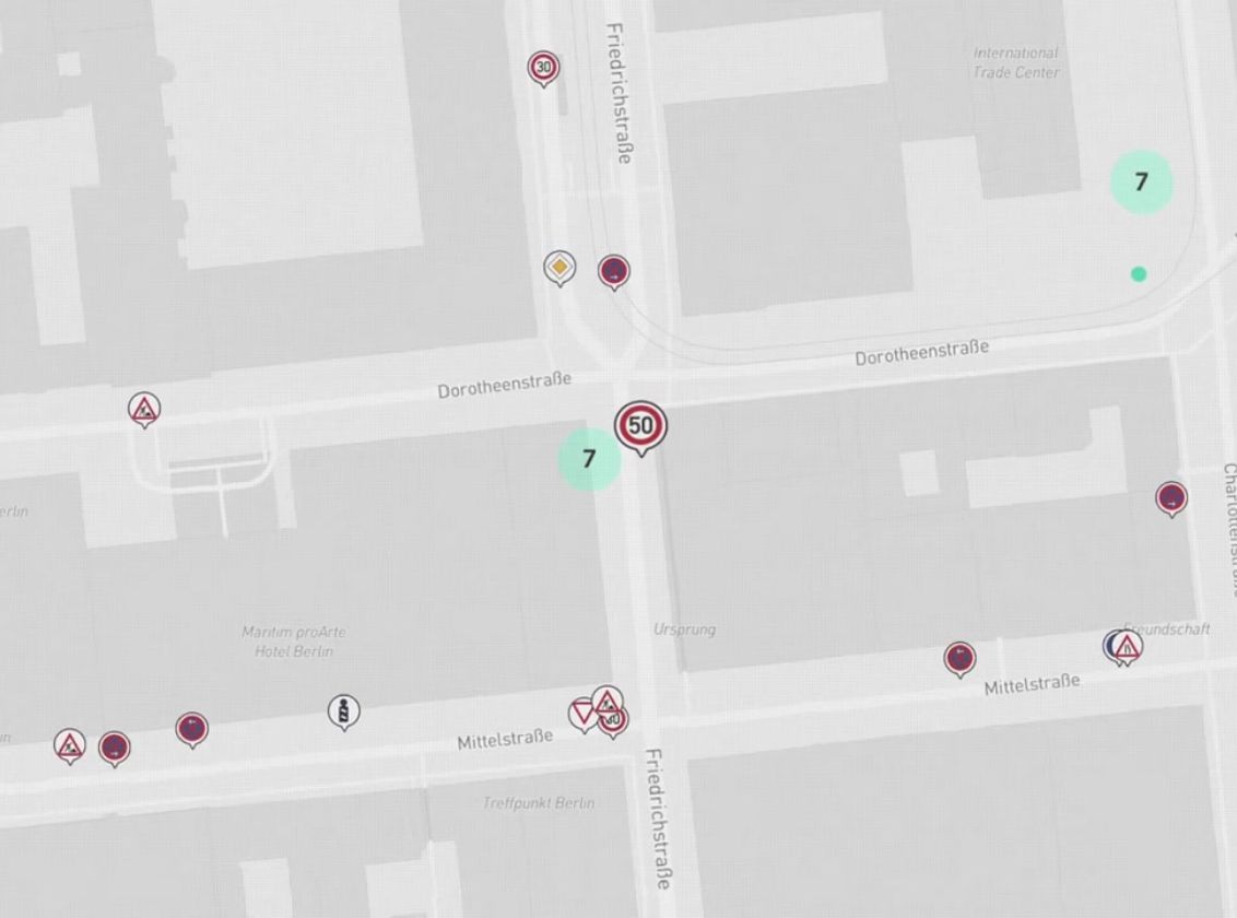 A map of the streets the vehicle drove